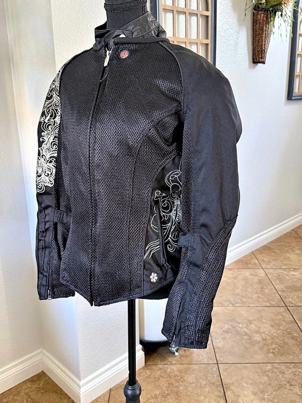 Joe Rocket Cleo 2.2  Motorcycle Jacket Floral Black Size Large